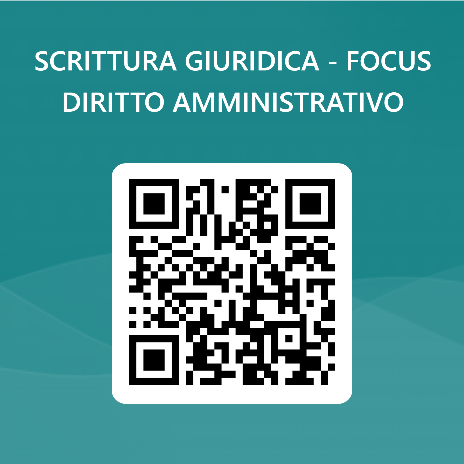 QRCode per SCRITTURA GIURIDICA - FOCUS DIRITTO AMMINISTRATIVO