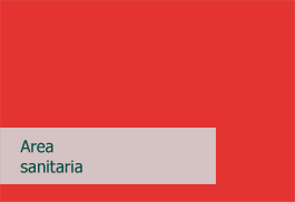 Area sanitaria, su sfondo rosso, caratteristico di medicina