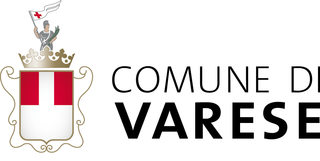 Logo del Comune di Varese, con stemma in bianco e rosso