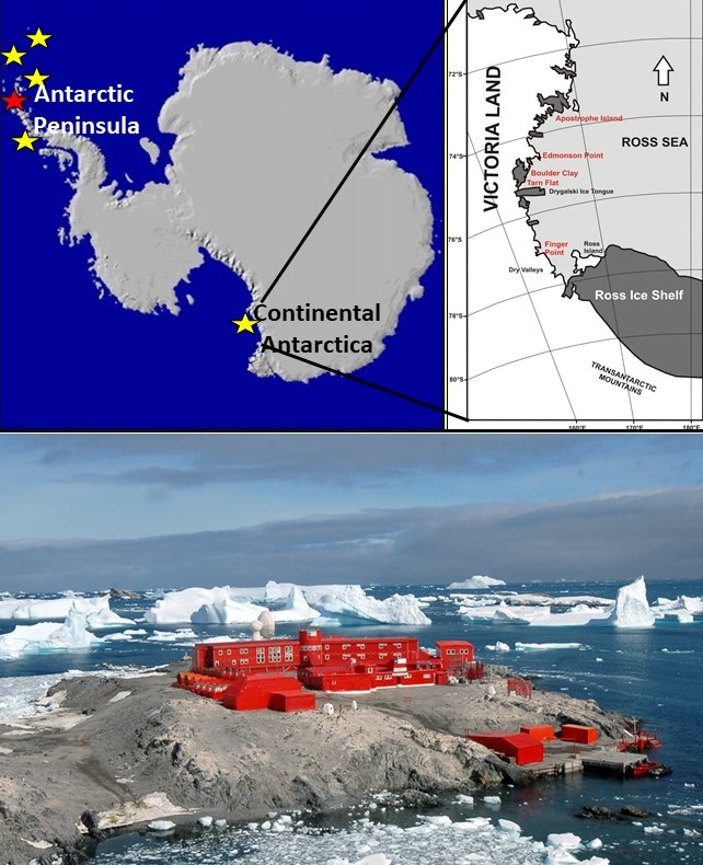 Mappe e foto della base cilena in Antartide