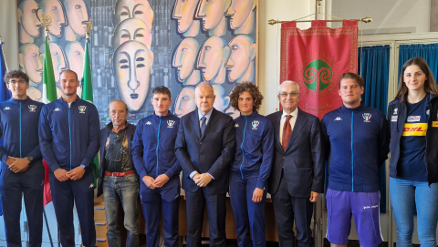 Rettore e atleti mondiali