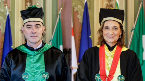 I candidati rettore Mauro Ferrari e Maria Pierro