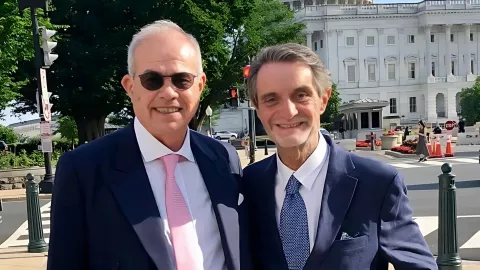Giorgio Maria Zamperetti con Attilio Fontana