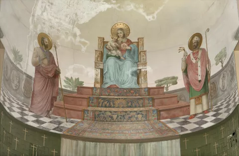 Vanni Rossi, Madonna col bambino in trono fra i santi Giuseppe e Ambrogio, 1940