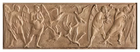 Gianluigi Bennati, Fregio con angeli e colombe, 1994