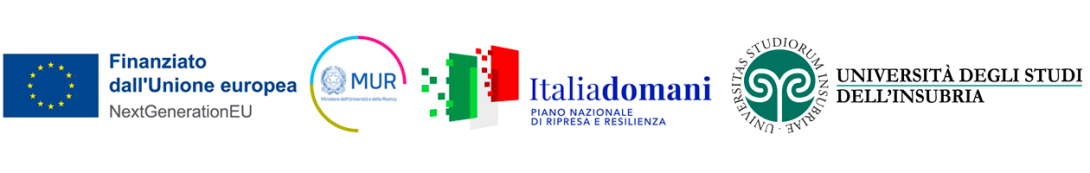 Loghi bandi PNRR - UE, MUR, Italia domani, UnInsubria