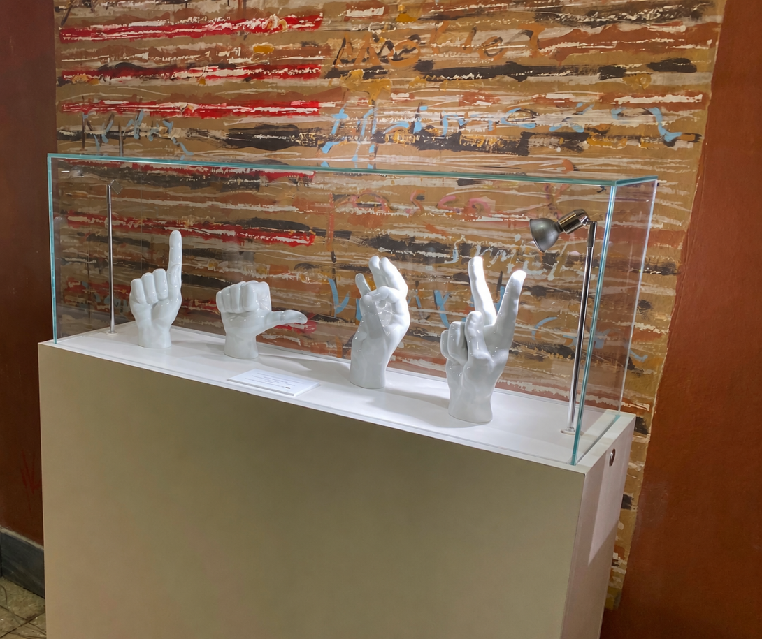 Particolare dell'allestimento della mostra